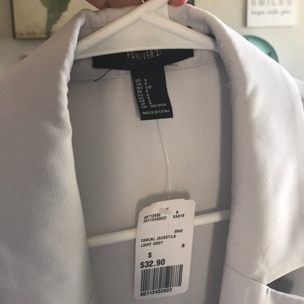 Light Grey Open Duster Coat